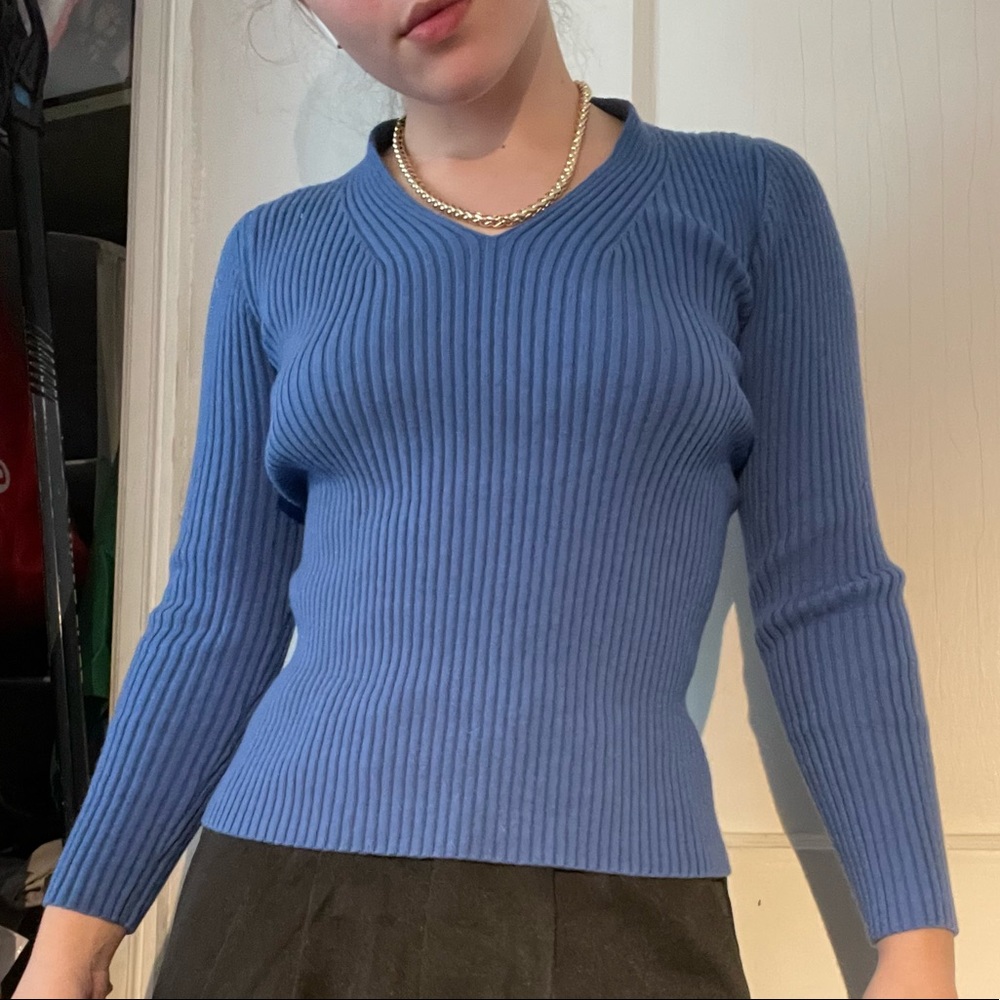 petite blue sweater